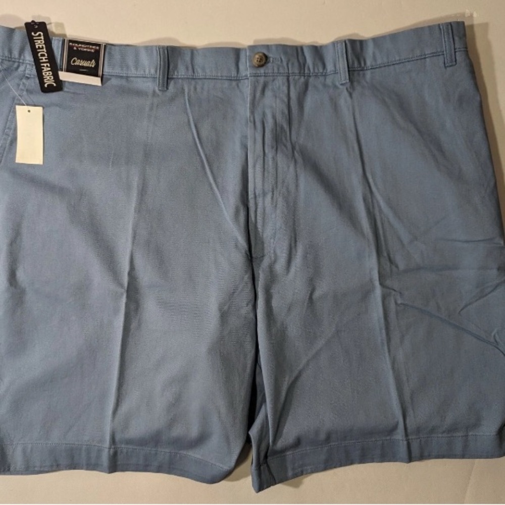 NEW Big Mens Size 50 Roundtree & Yorke Chino Shorts Cotton (9" Inseam) V. Blue